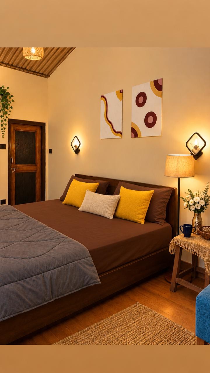 The Meadow Cottage bedroom, Bhimtal